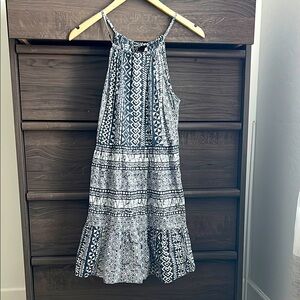 LOFT Navy and White Patterned Women's Dress